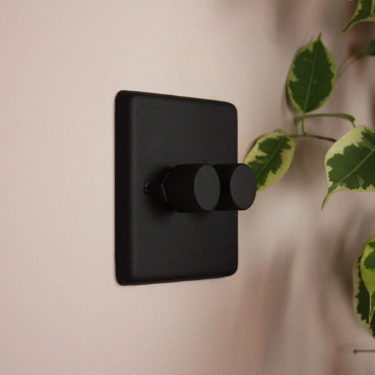 Textured Black 2 Gang 2 Way Dimmer Switch