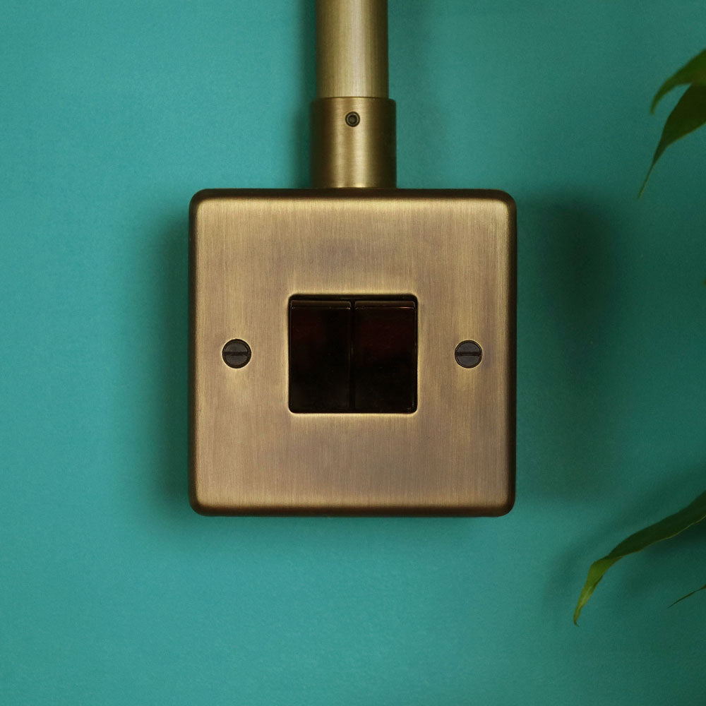 Antique Brass 2 Gang 2 Way Switch.