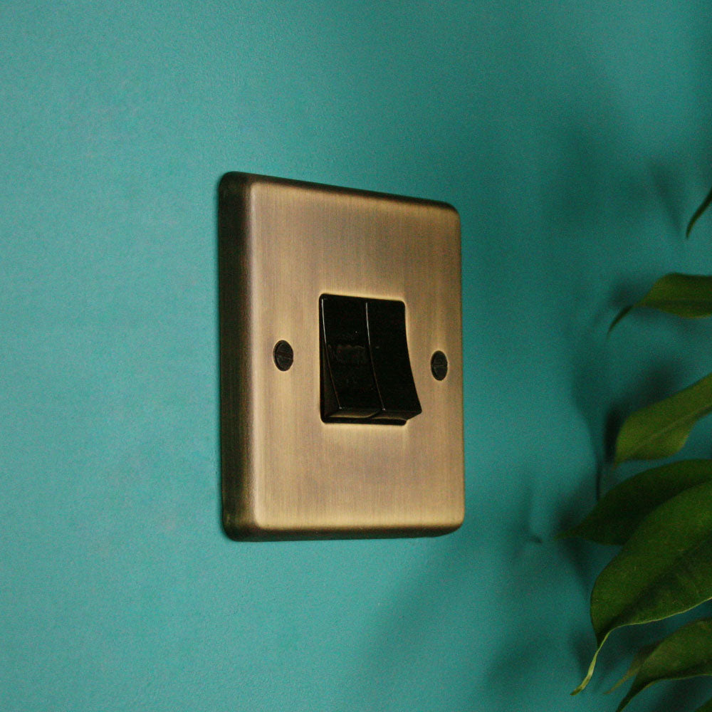 Antique Brass 2 Gang 2 Way Switch.
