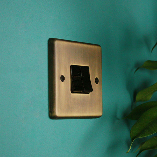 Antique Brass 2 Gang 2 Way Switch.