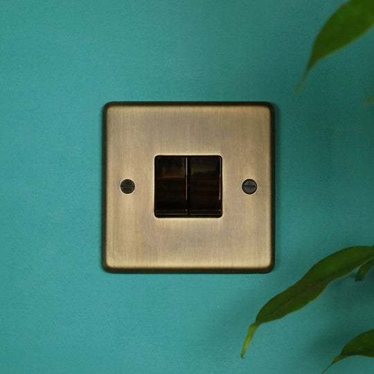 Antique Brass 2 Gang 2 Way Switch.