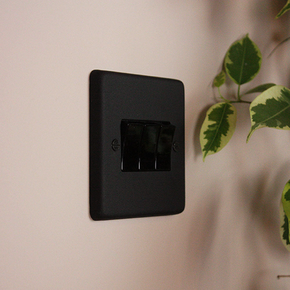 Textured Black 3 Gang 2 Way Switch