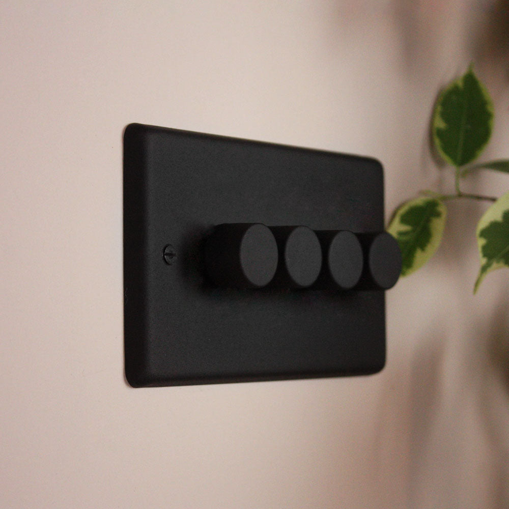 Textured Black 4 Gang Dimmer Switch