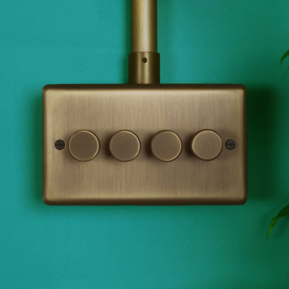 Antique Brass 4 Gang 2 Way Dimmer Switch