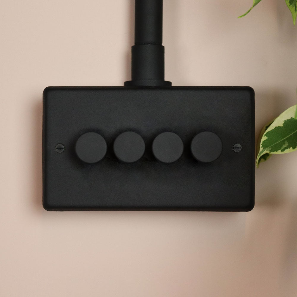 Textured Black 4 Gang Dimmer Switch
