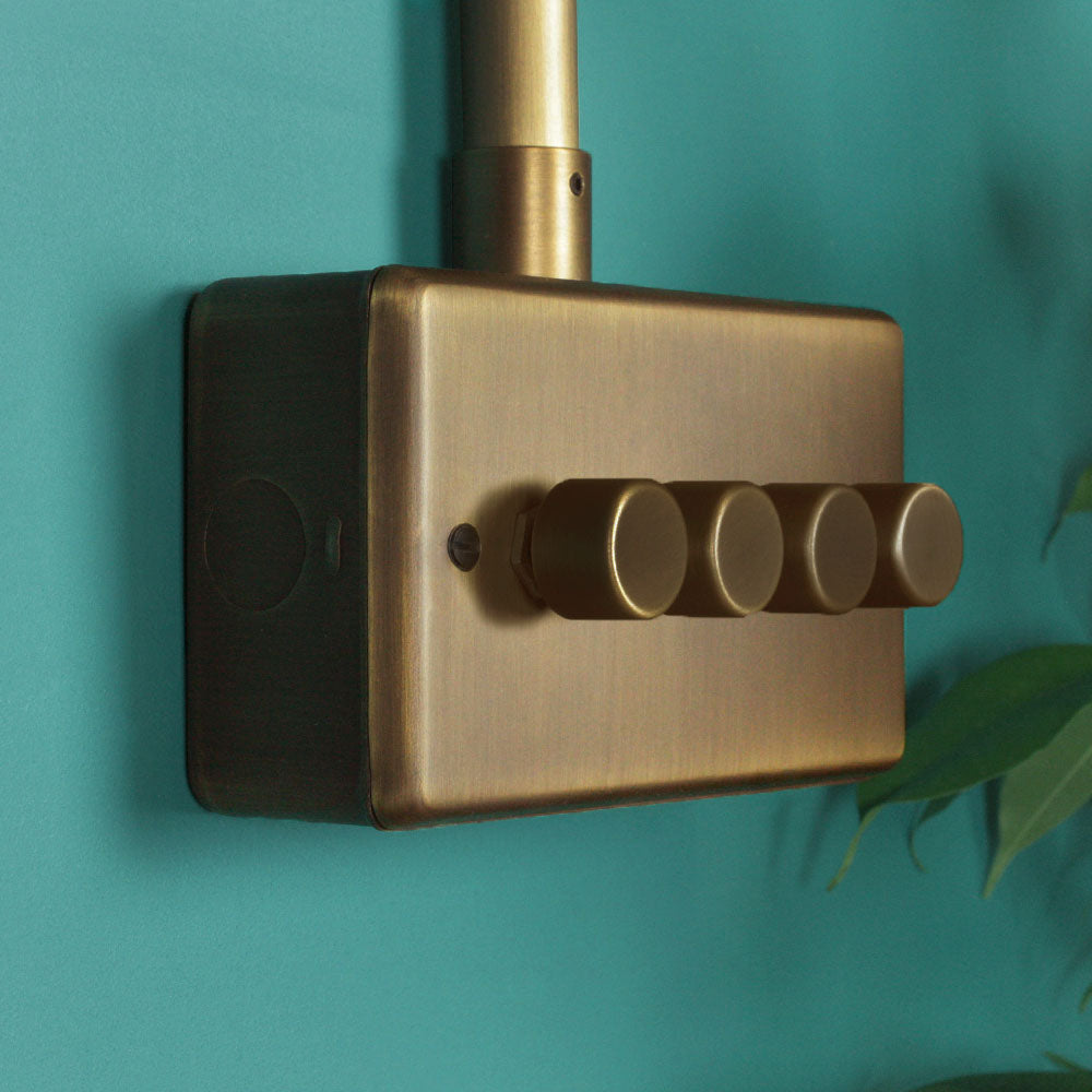 Antique Brass 4 Gang 2 Way Dimmer Switch
