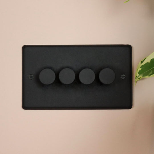 Textured Black 4 Gang Dimmer Switch