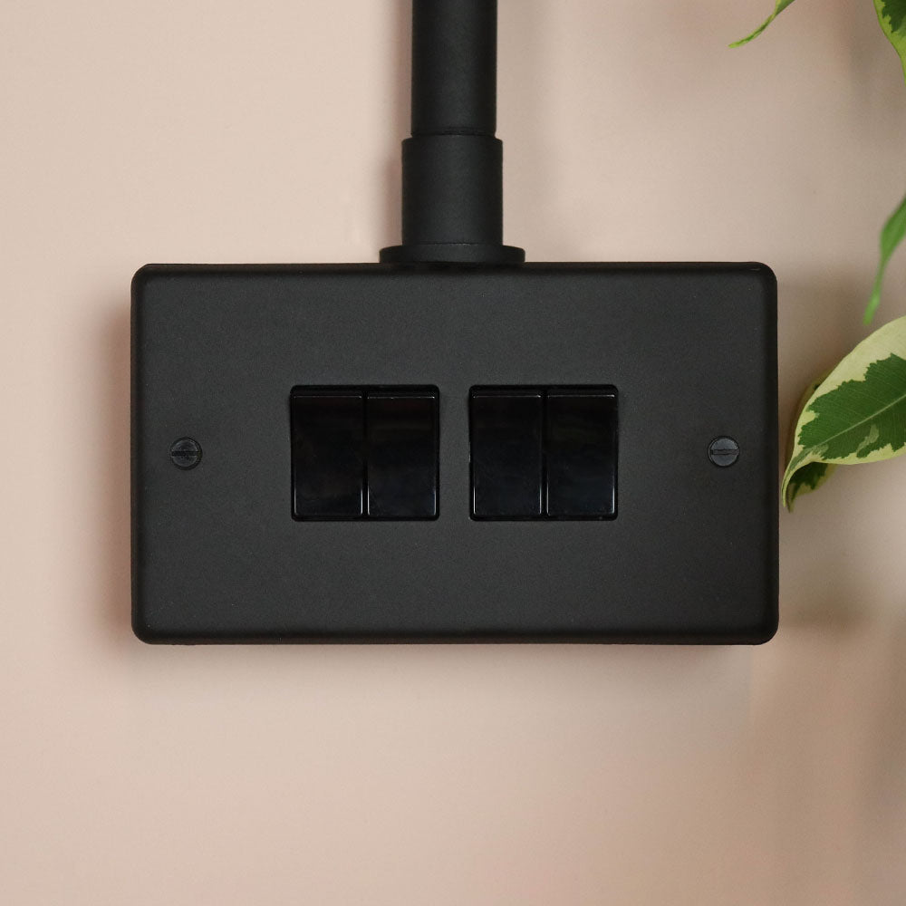 Textured Black 4 Gang 2 Way Switch