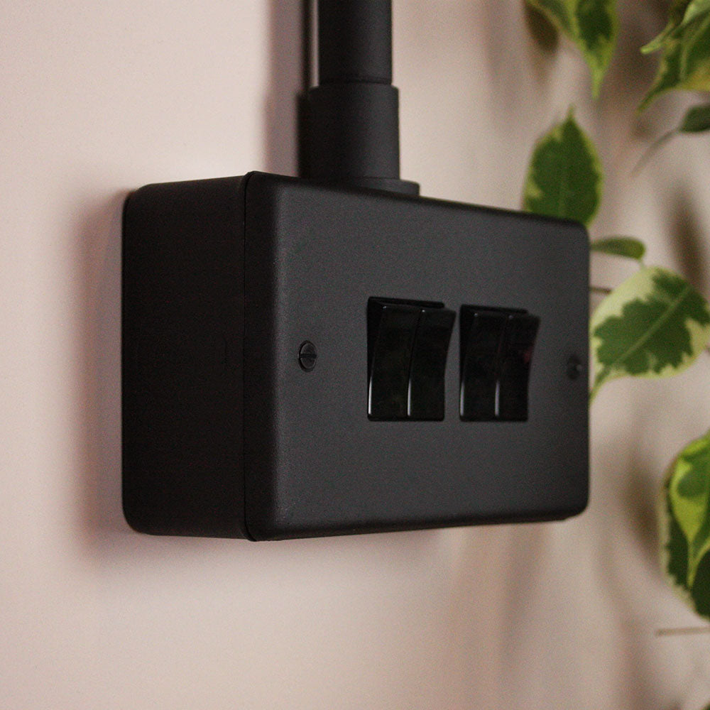 Textured Black 4 Gang 2 Way Switch