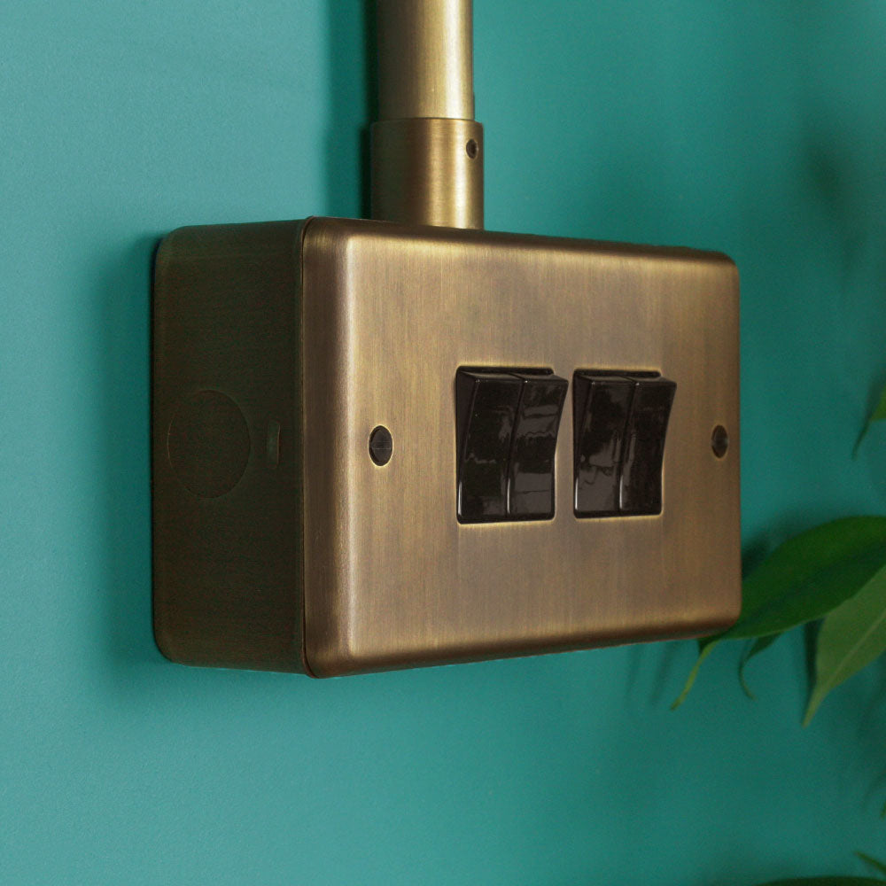 Antique Brass 4 Gang 2 Way Switch