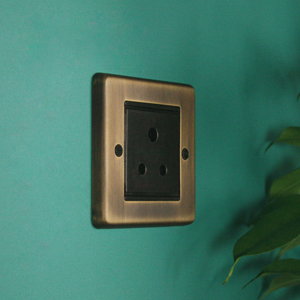 Antique Brass 5amp Socket