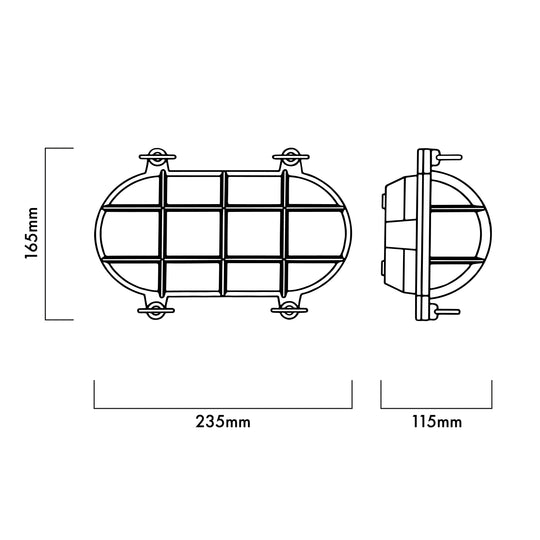 Brass Oval Bulkhead Large