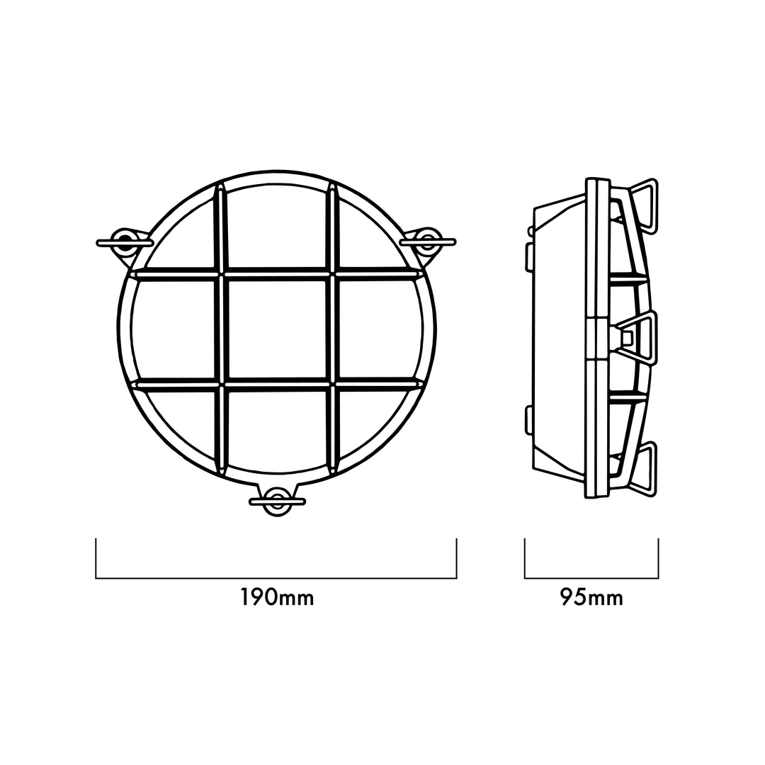 Textured Black Round Bulkhead