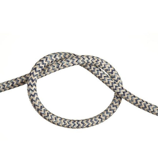 Blue and Cream Linen Round Fabric Cable