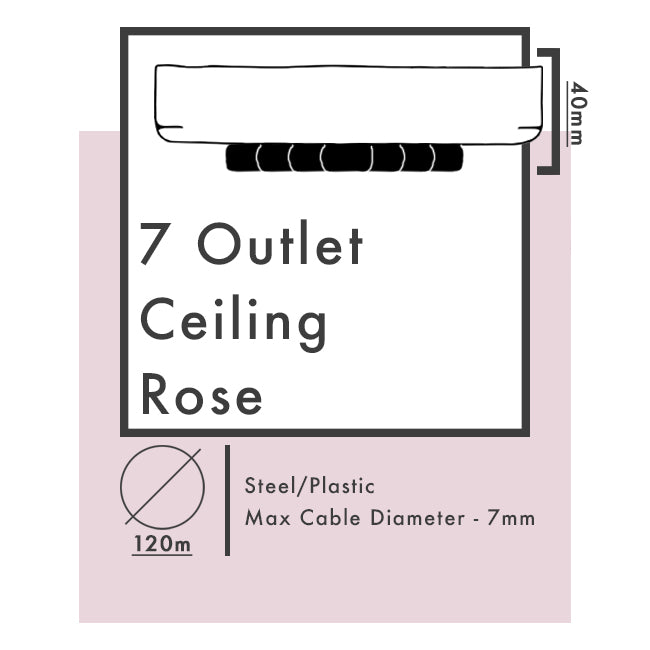 Multi Outlet Ceiling Roses - Rust