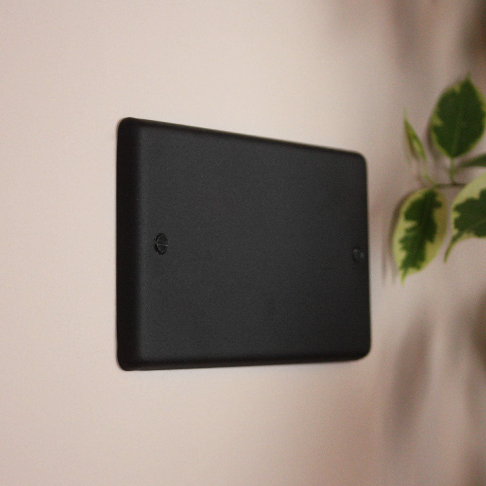 Textured Black Double Blank Plate