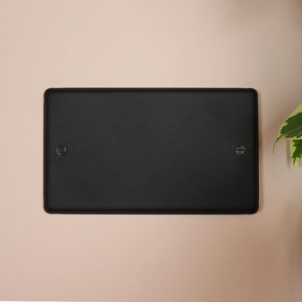 Textured Black Double Blank Plate