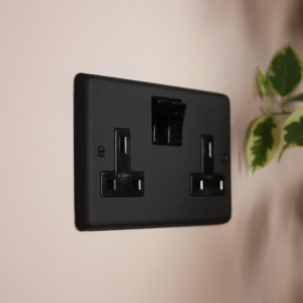 Textured Black Double Socket