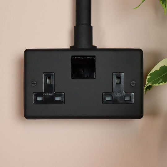 Textured Black Double Socket