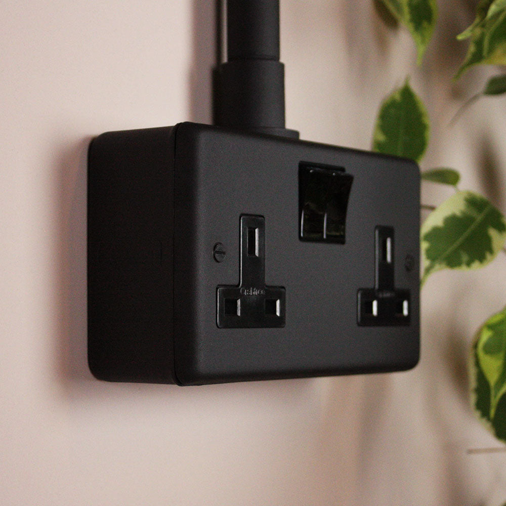 Textured Black Double Socket