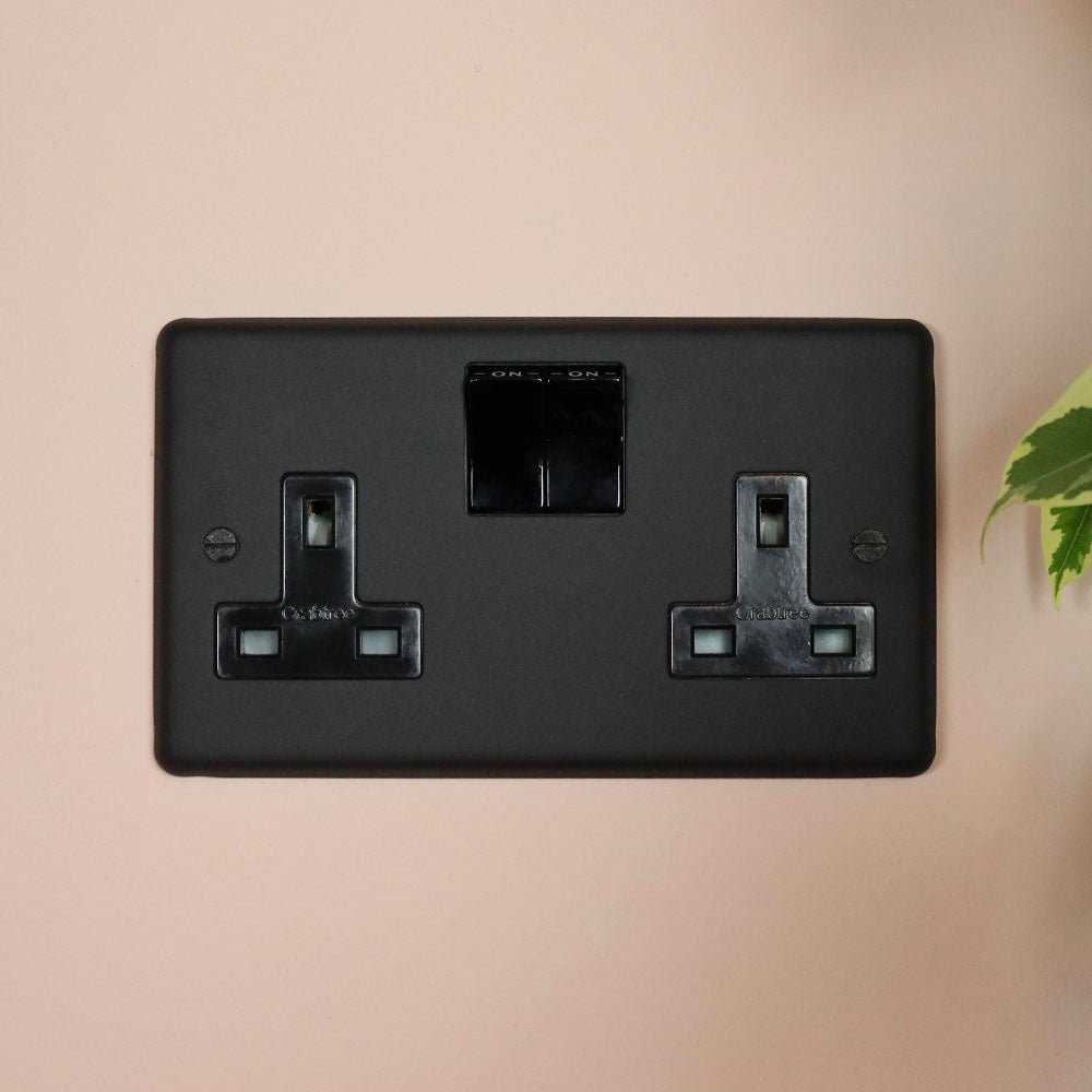 Textured Black Double Socket