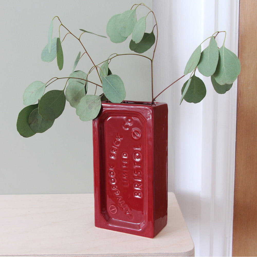 Bristol Brick Vase Burgundy