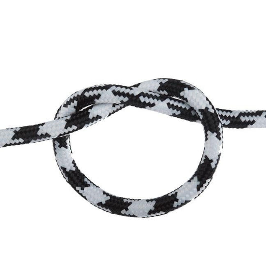Black and White Hounds Tooth Round Fabric Cable