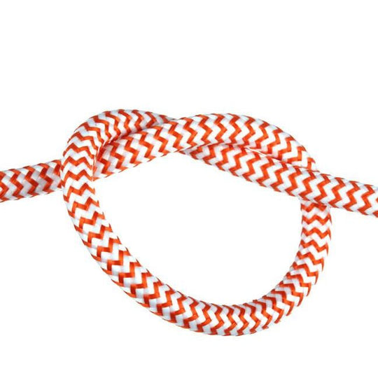 Orange and White Round Fabric Cable