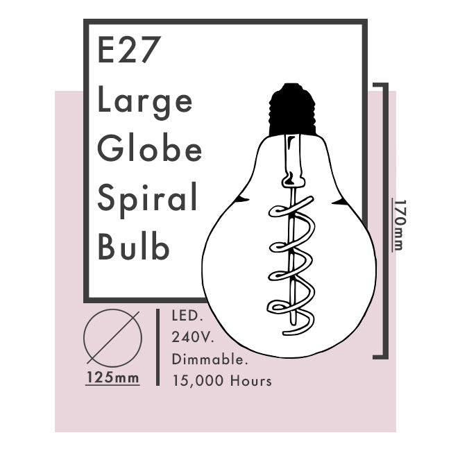 E27 LED Large Globe Spiral Filament Bulb