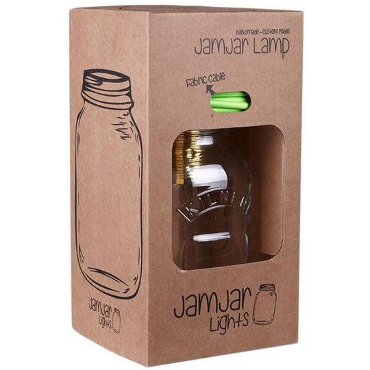 Old Gold Fabric Cable Jam Jar Lamp