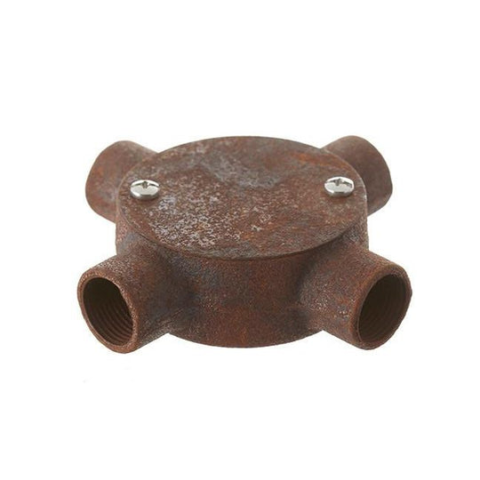 20mm Conduit Cross Box - Rust