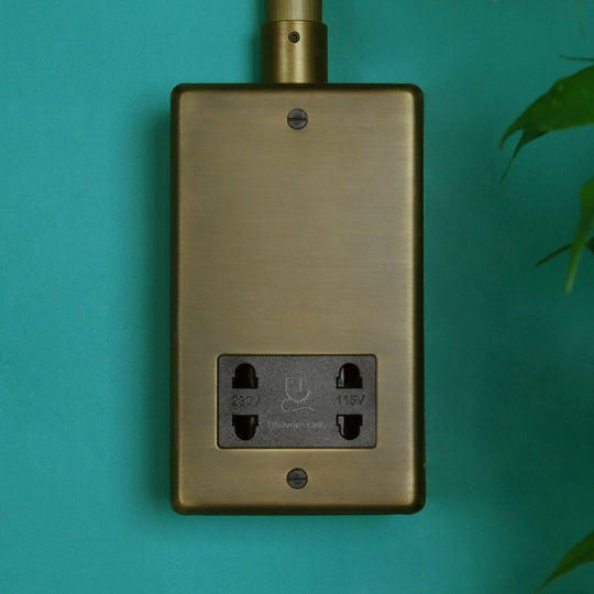 Antique Brass Dual Voltage Shaver Socket