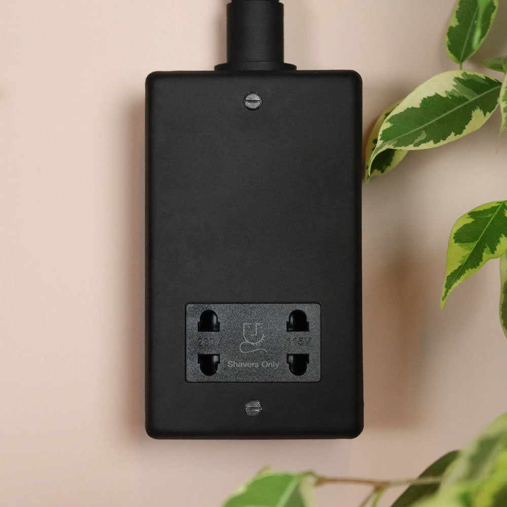 Textured Black Dual Voltage Shaver Socket