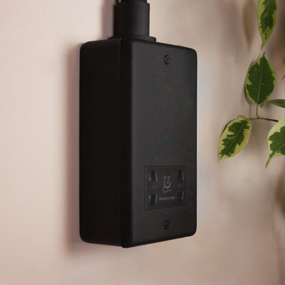 Textured Black Dual Voltage Shaver Socket – The Workshop Below