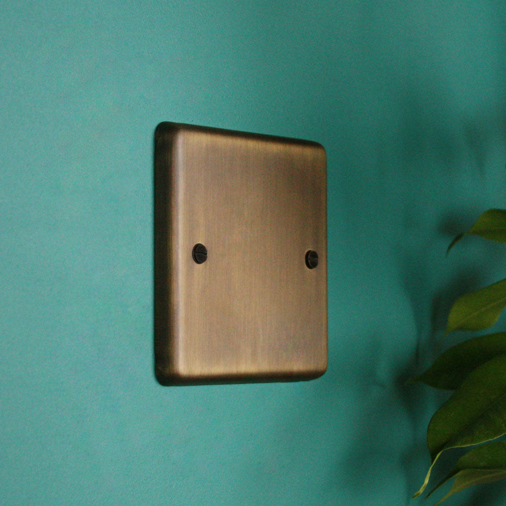 Antique Brass Single Blank Plate