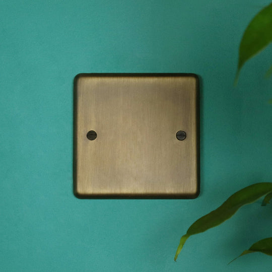 Antique Brass Single Blank Plate
