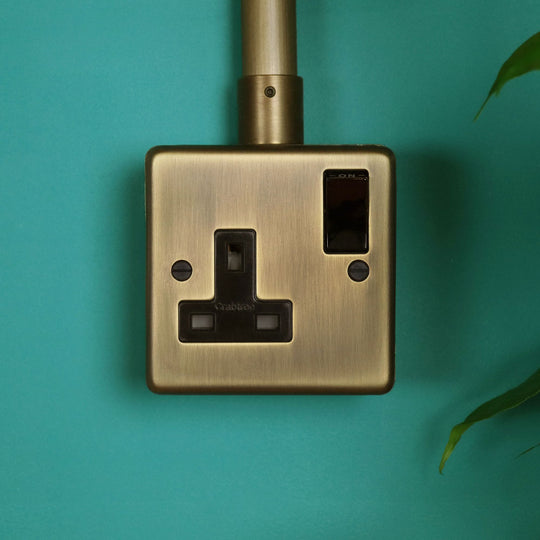 Antique Brass Single Socket Outlet