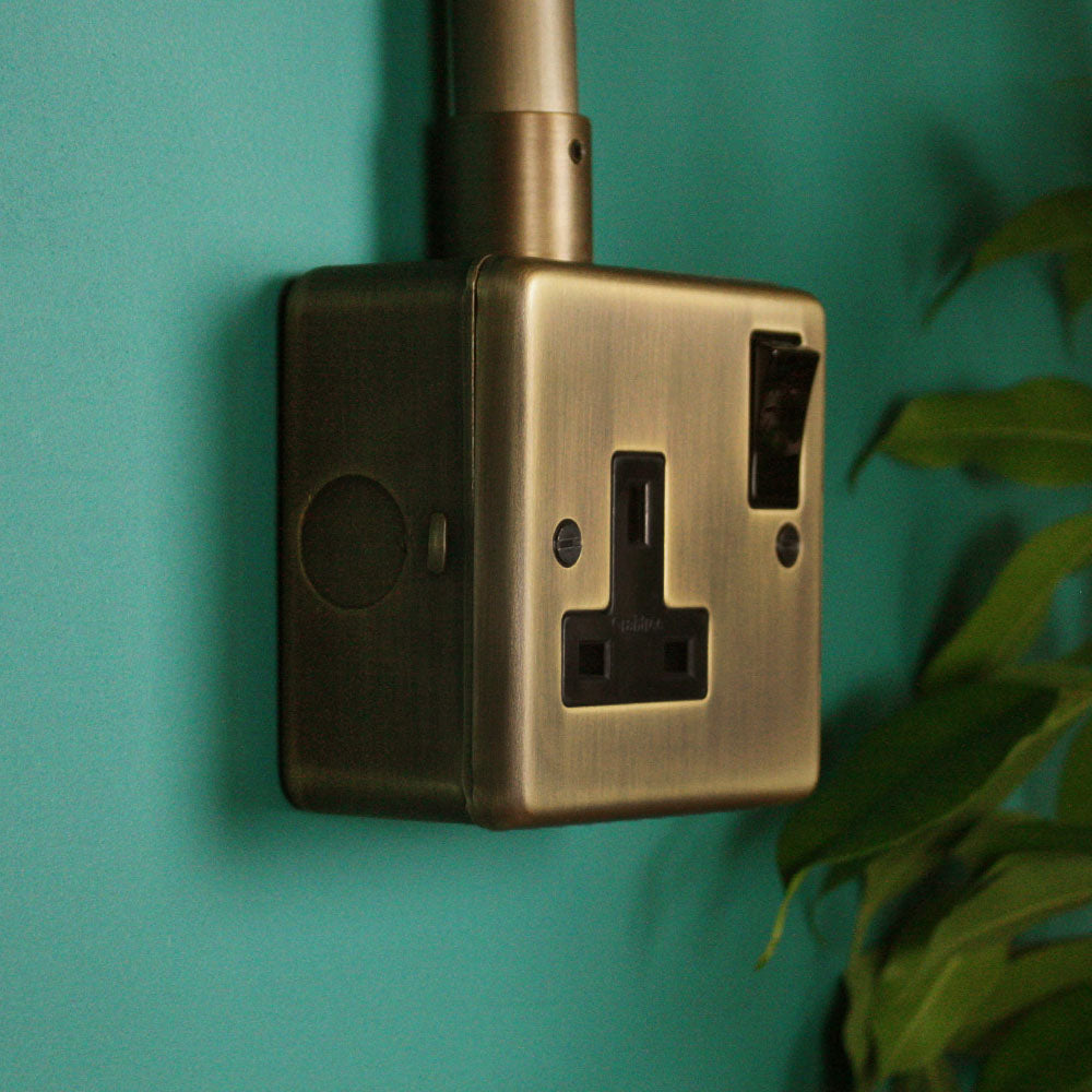 Antique Brass Single Socket Outlet