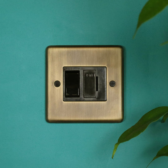 Antique Brass Switched Fused Connection Unit