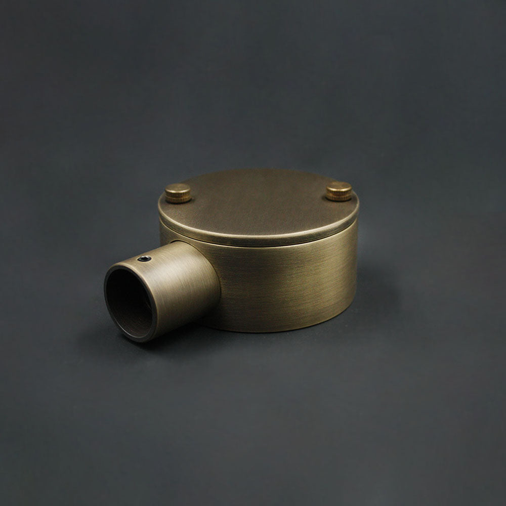 20mm Conduit End Box - Antique Brass