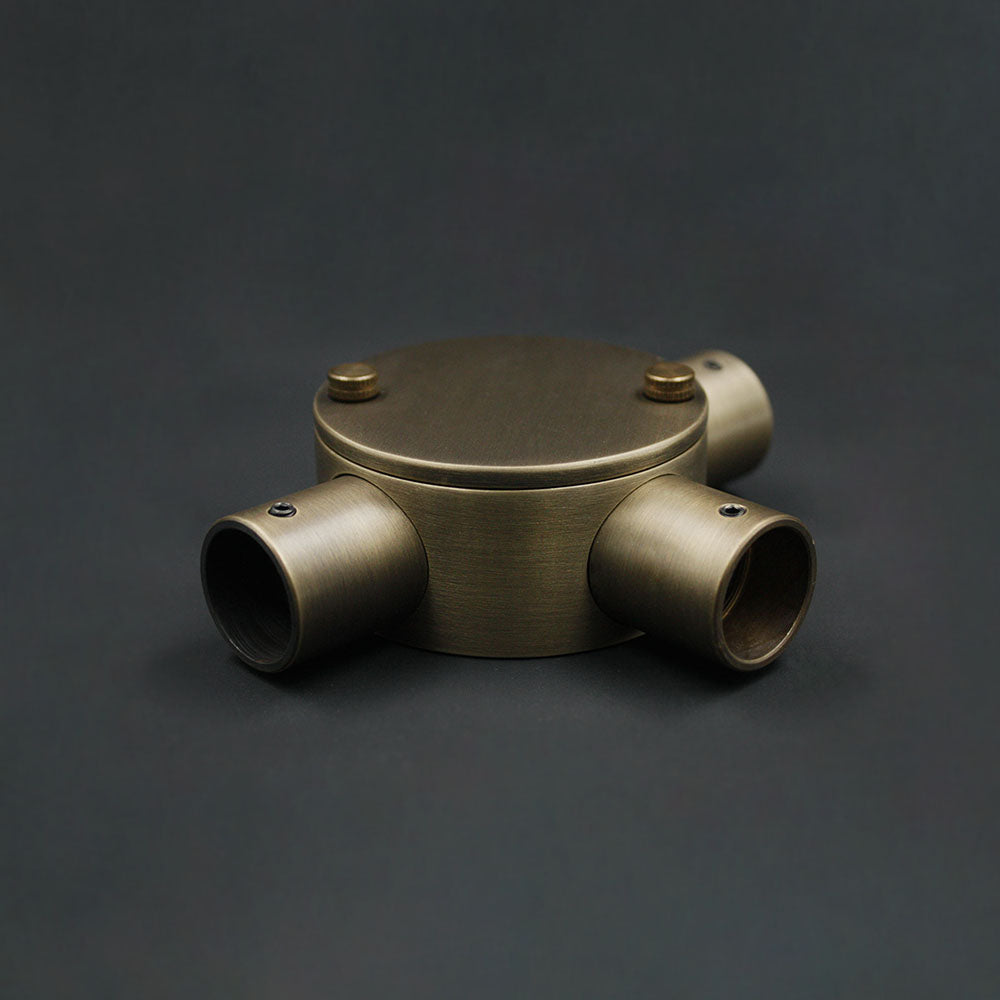 20mm Conduit Tee Box - Antique Brass