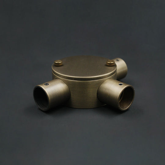 20mm Conduit Tee Box - Antique Brass