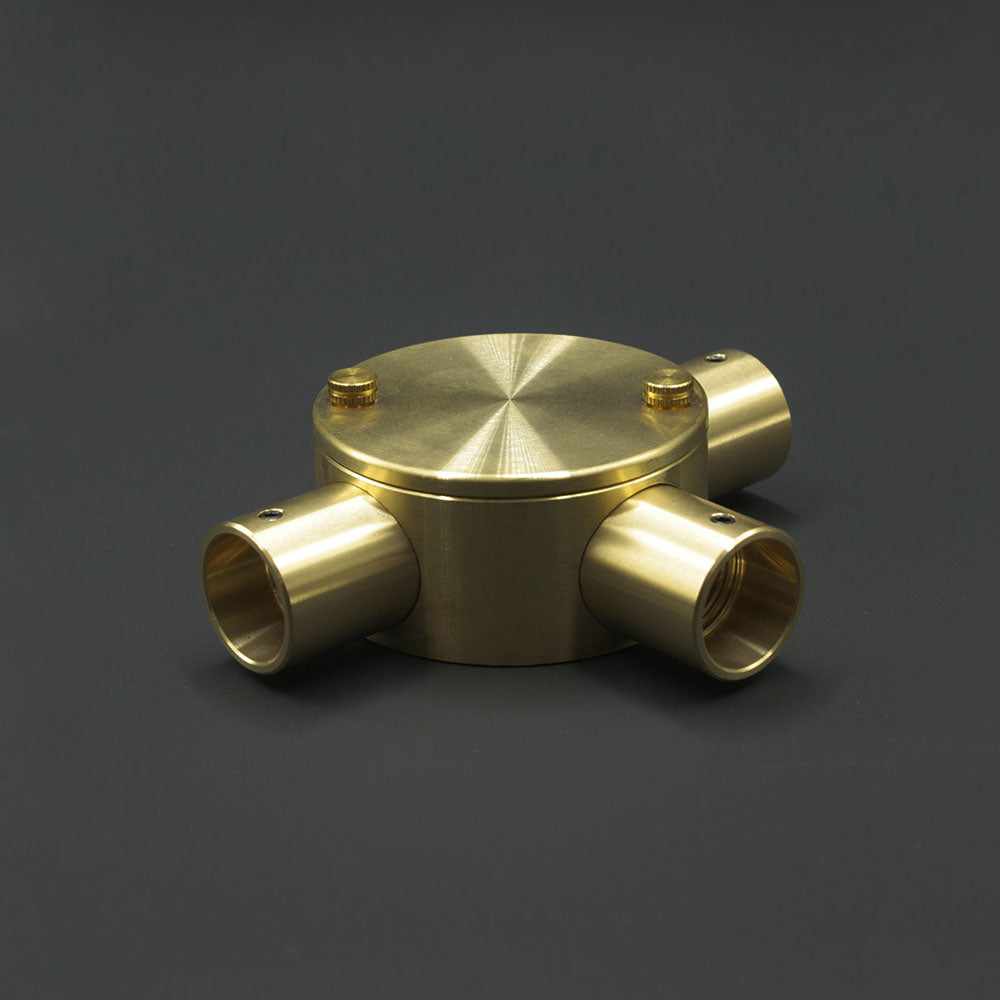 20mm Conduit Tee Box - Raw Brass