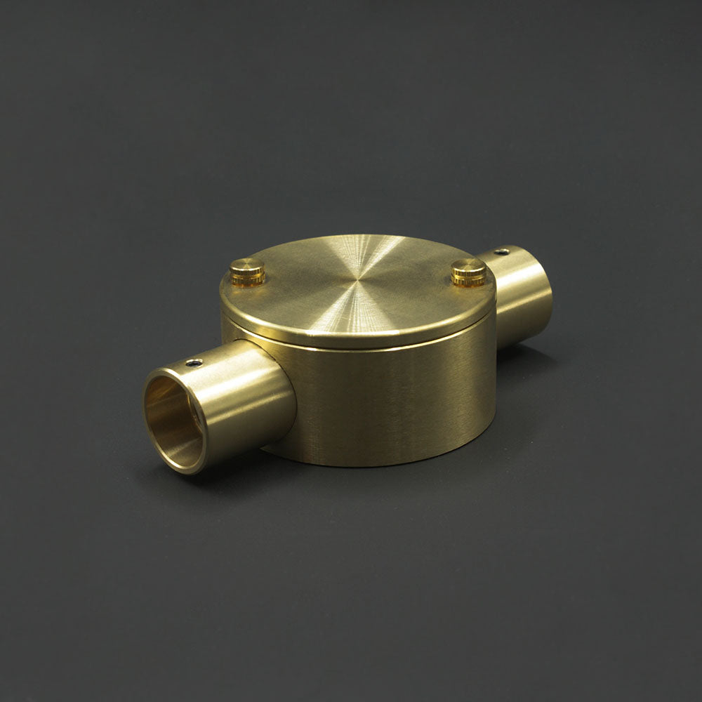 20mm Conduit Through Box - Raw Brass