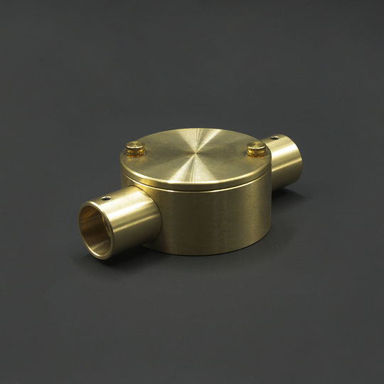 20mm Conduit Through Box - Raw Brass