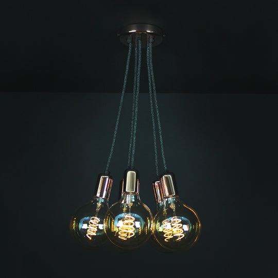 Polished Copper 5 Bulb Cluster