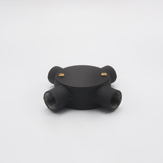 20mm Conduit Cross Box - Textured Black