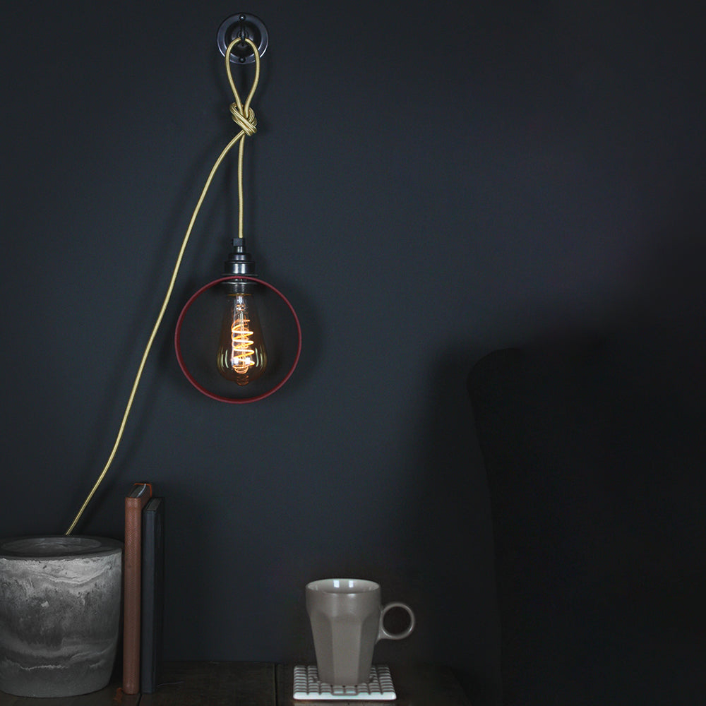 Burgundy Hoop Lamp