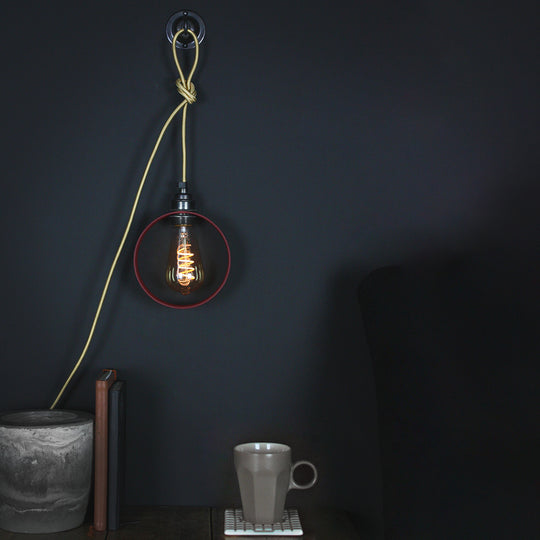 Burgundy Hoop Lamp