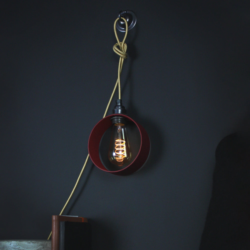 Burgundy Hoop Lamp